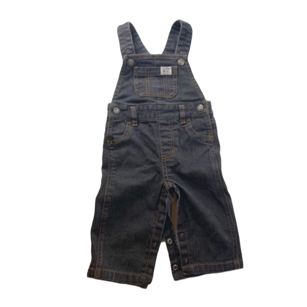 Carter’s | Denim Overalls Size 9 Months Black Gray Pockets